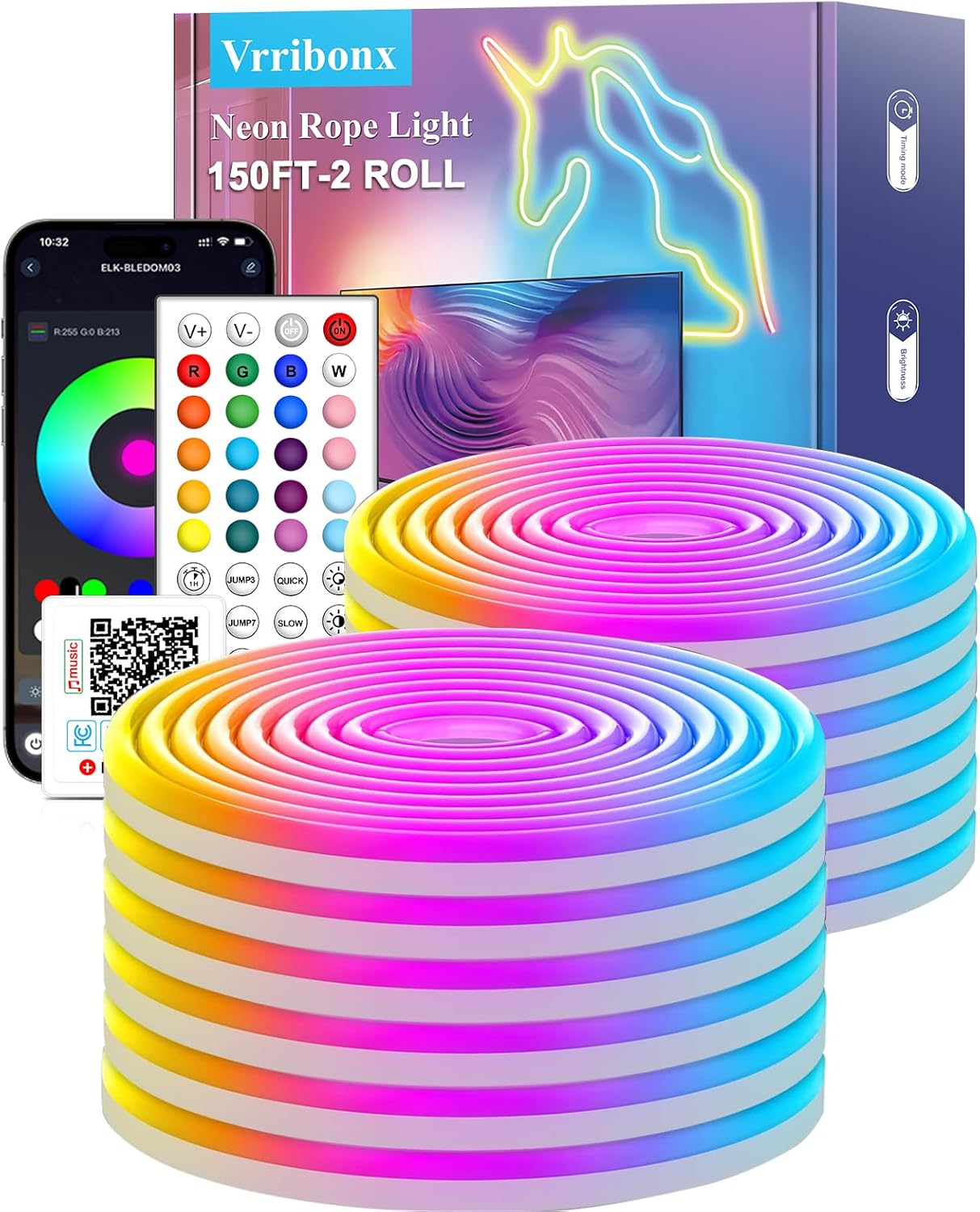 140Ft Neon Rope Lights for Ambience and Gaming Decor