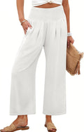 Womens Wide Leg High Waisted Palazzo Pants - Lightweight Summer Flow