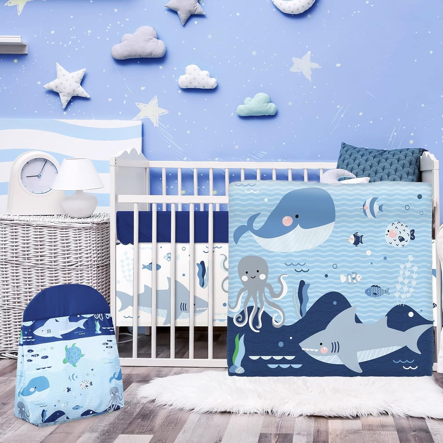 Rtteri 4 Pieces Baby Crib Bedding Set for Girls and Boys