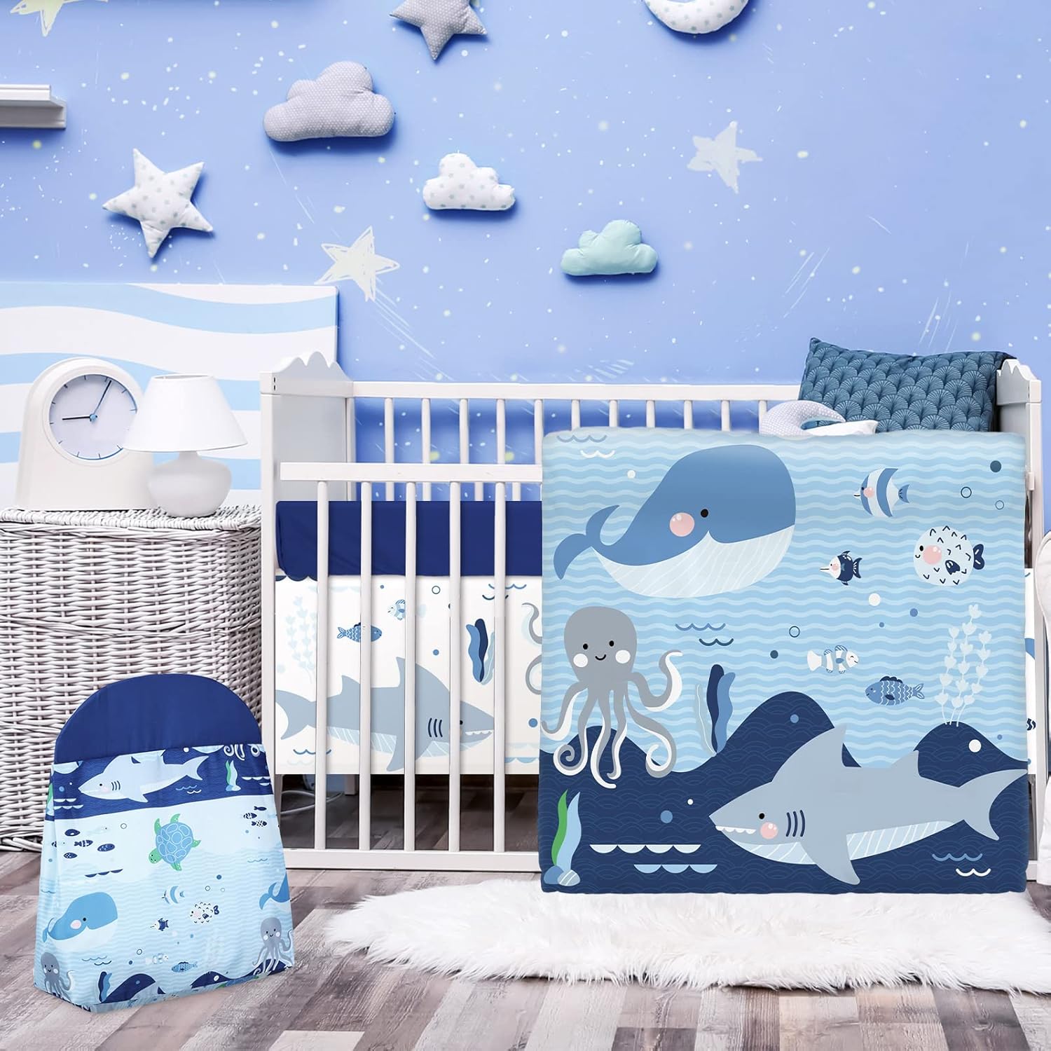Rtteri 4 Pieces Baby Crib Bedding Set for Girls and Boys