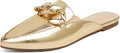 Pointed Toe Backless Mules for Women - Chain Accent Slip Ons