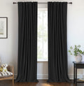 100% Blackout Shield Linen Blackout Curtains 90 in Length - Total