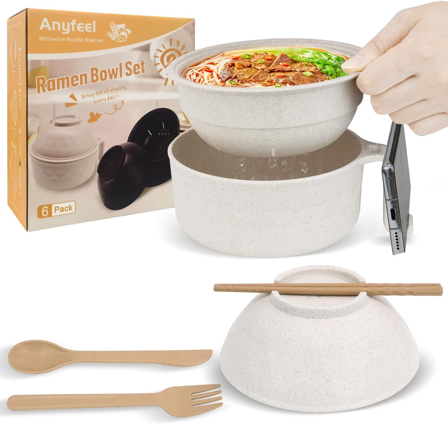 Dorm Room Essential: Microwave Ramen Cooker Set - Instant Cooking, Dishwasher Safe