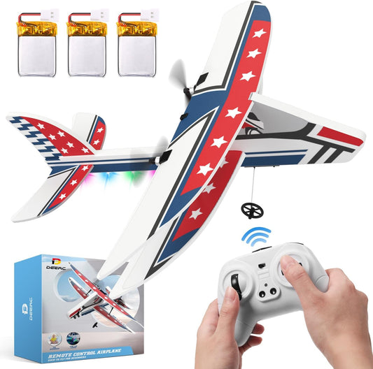 DEERC RC Plane with 3 Batteries & 6-axis Gyro Stabilizer