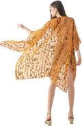 Women's Burnout Velvet Kimono Long Cardigan Cover Up - Soft, Flowing