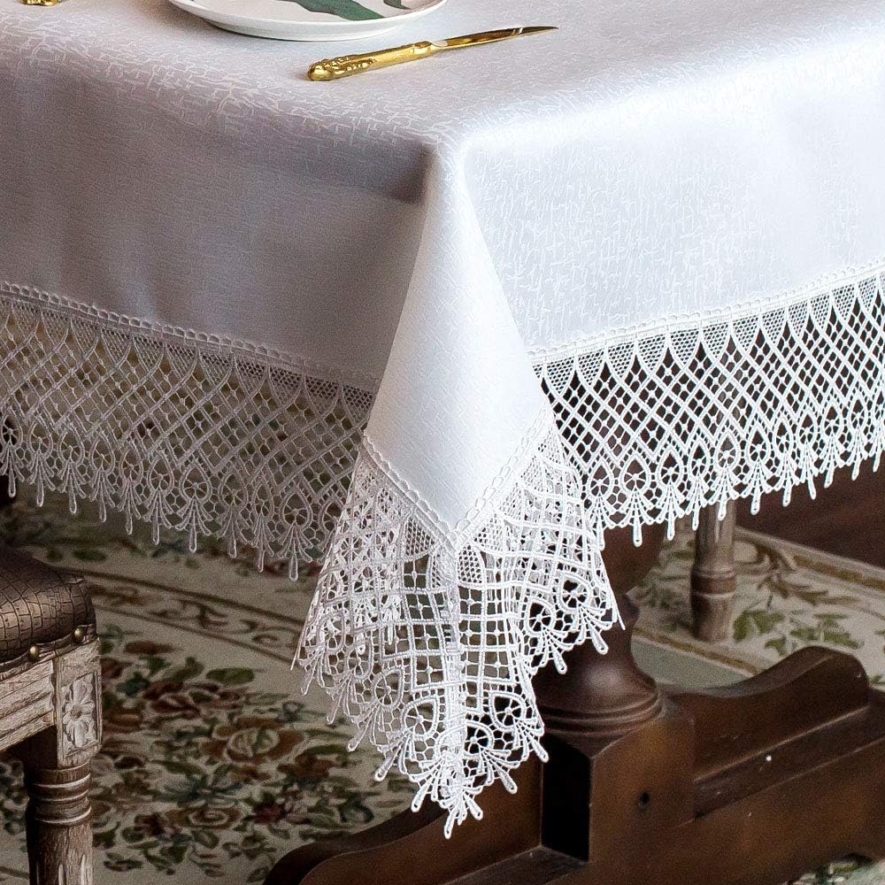 Elegant Lace Table Cloth for Rustic Kitchen and Outdoor Decor