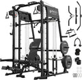 Mikolo Smith Machine 2200lb Squat Rack with LAT-Pull System