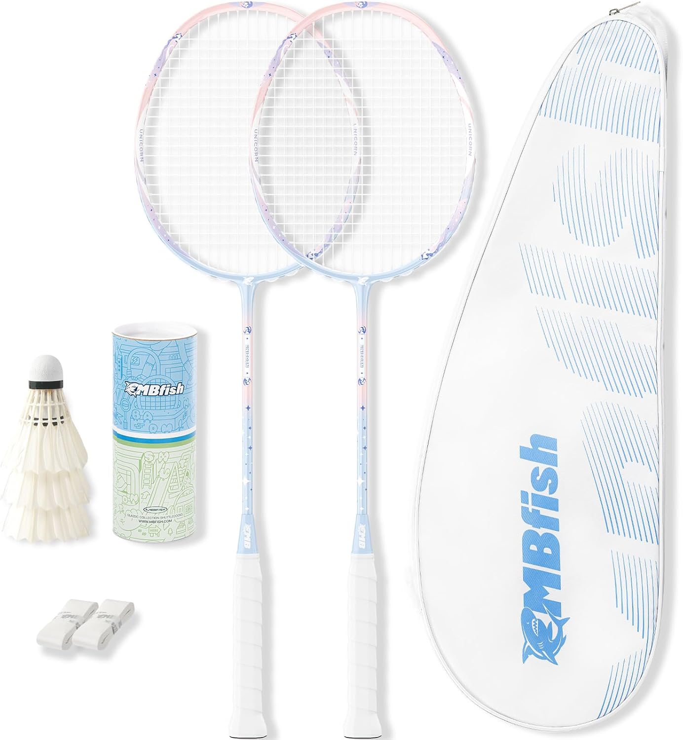 Badminton Racket Set with Carbon Fiber Rackets for Beginners