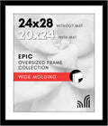 24x28 Picture Frame with Polished Plexiglass - Sleek Black Wall Frame