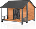 Large Dog House Outdoor Kennel with Chewproof Metal Frame - Durable