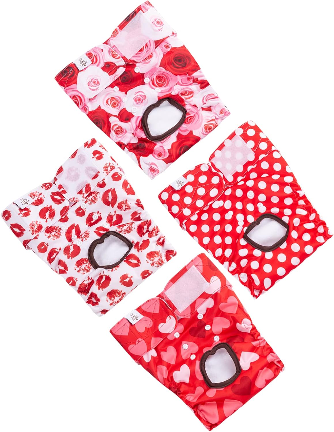 CuteBone Washable Dog Diapers 4 Pack - Reusable & Stylish Period Solution