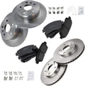 TRQ Front and Rear Brake Pad & Rotor Kit Compatible with 1995-1997