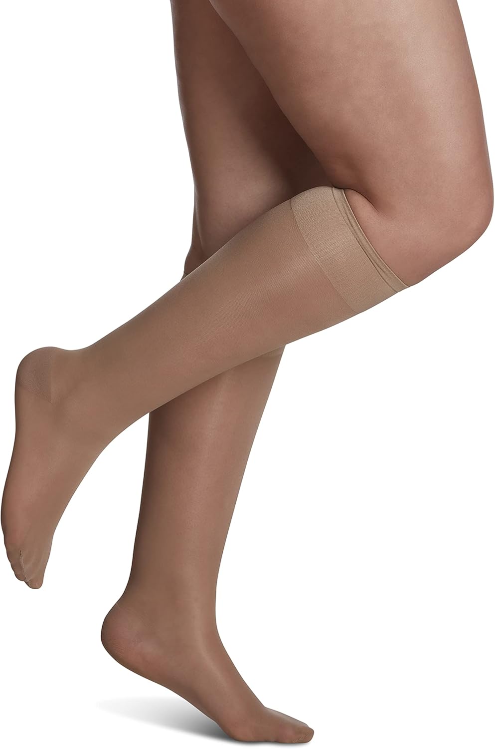 SIGVARIS Women's Sheer Fashion Closed Toe Calf Height Compression Hose