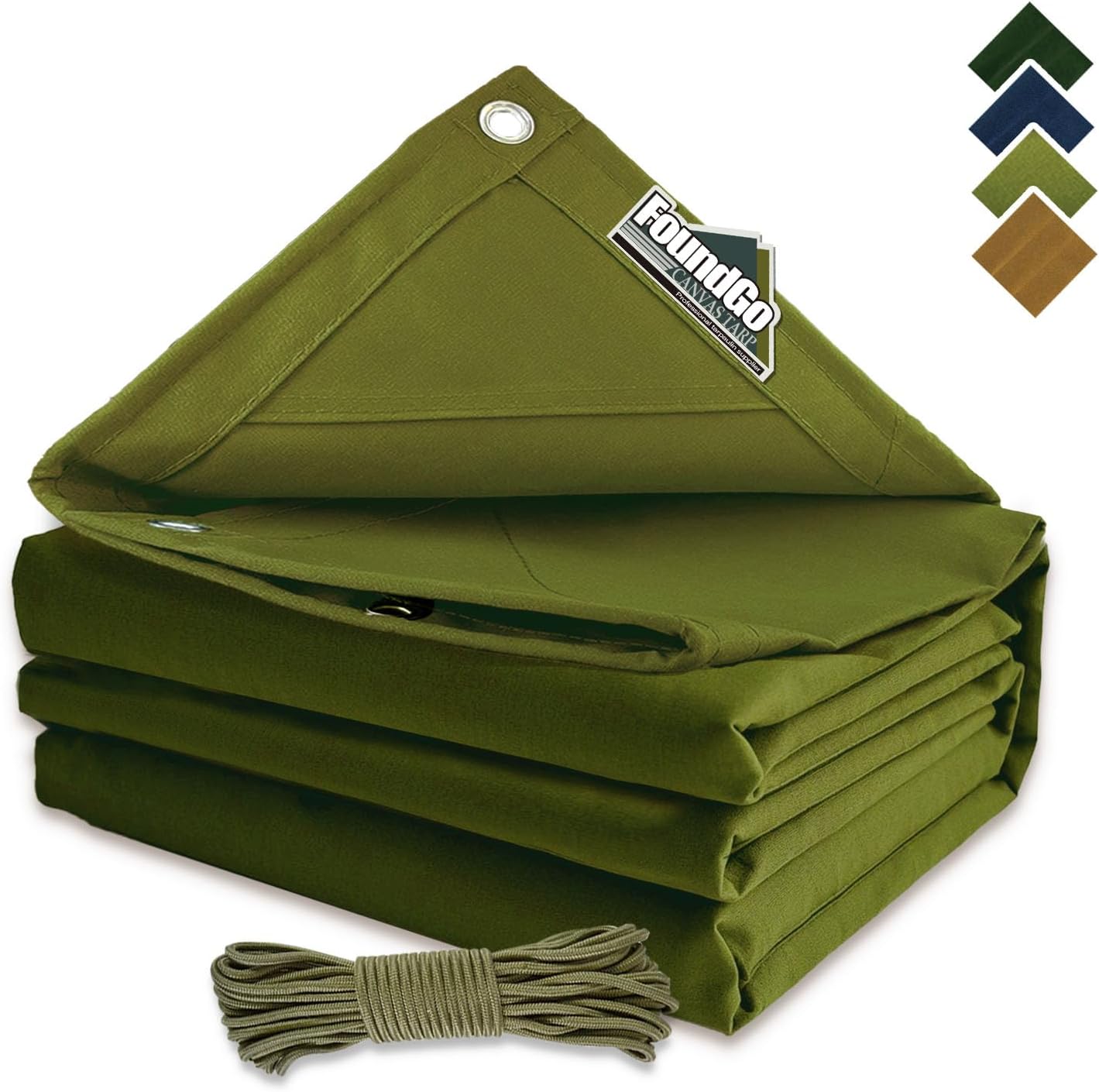 FoundGo 10x16ft Heavy Duty Canvas Tarp for Outdoor Protection