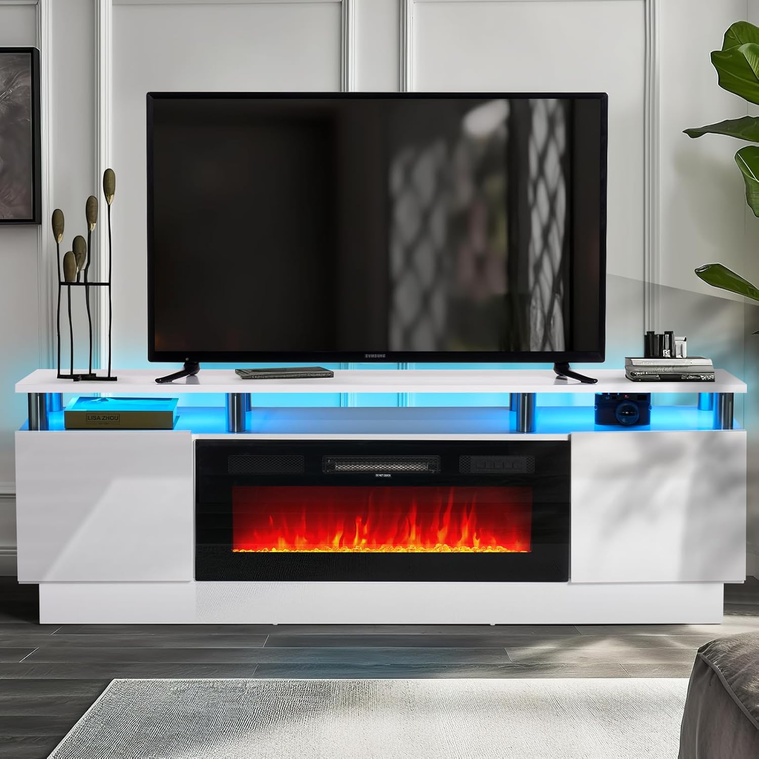 36 Electric Fireplace TV Stand - Elegant & Spacious!