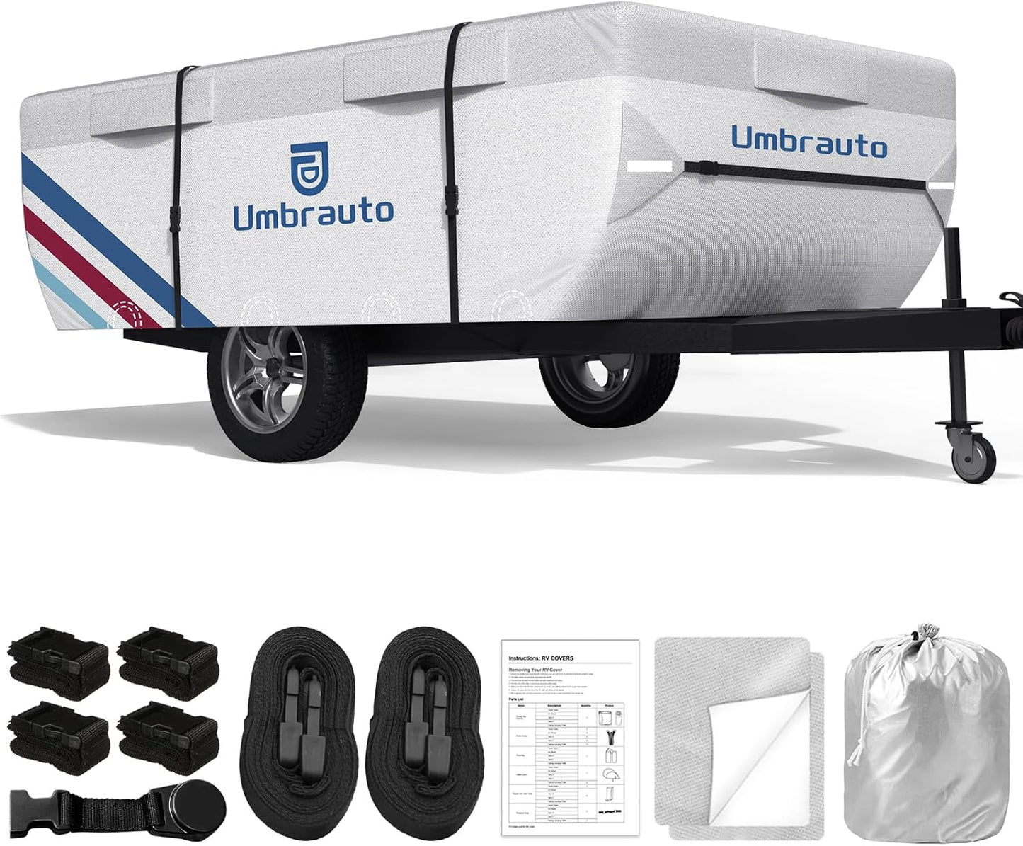 Umbrauto Pop Up Camper Cover for 08ft-10ft Folding Trailers