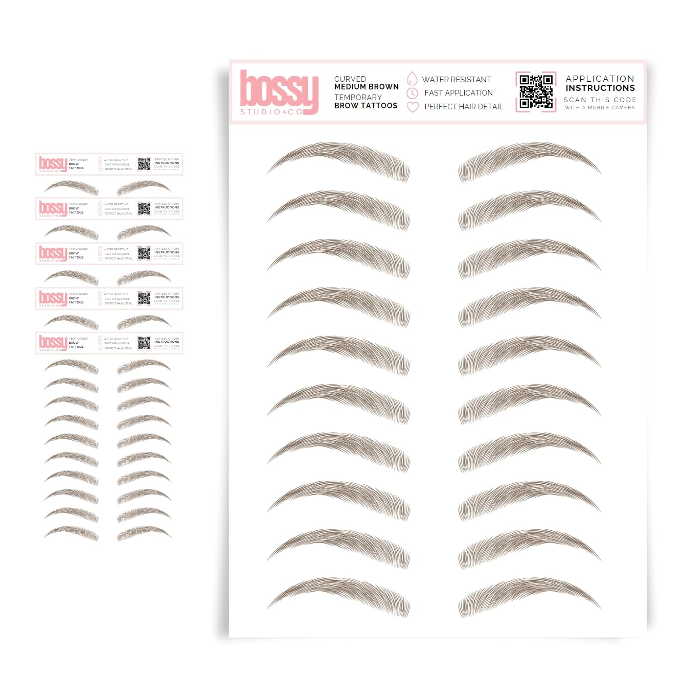 5 Pack Waterproof Eyebrow Tattoos for Natural Hair-Like Brows