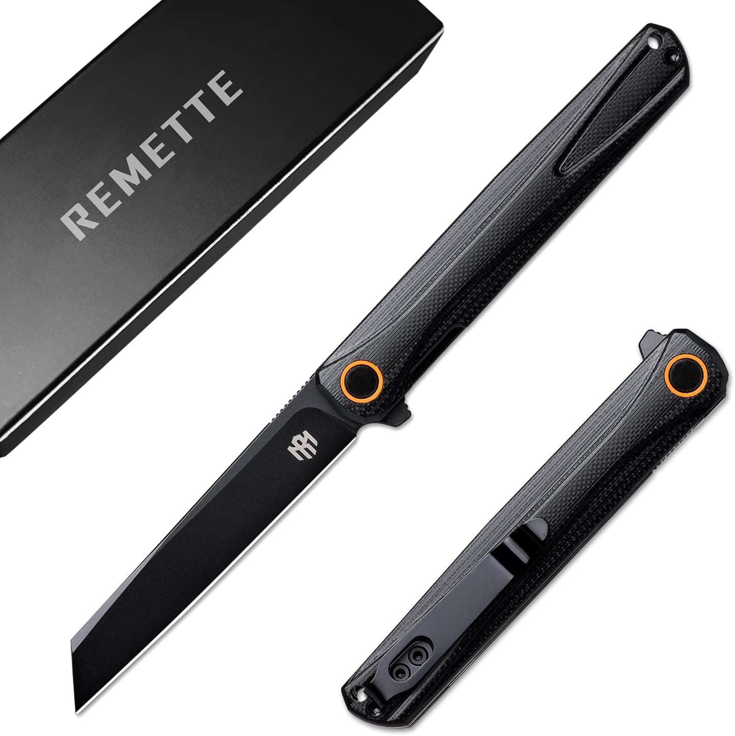 EDC Pocket Knife with D2 Steel Tanto Blade for Camping and Hiking