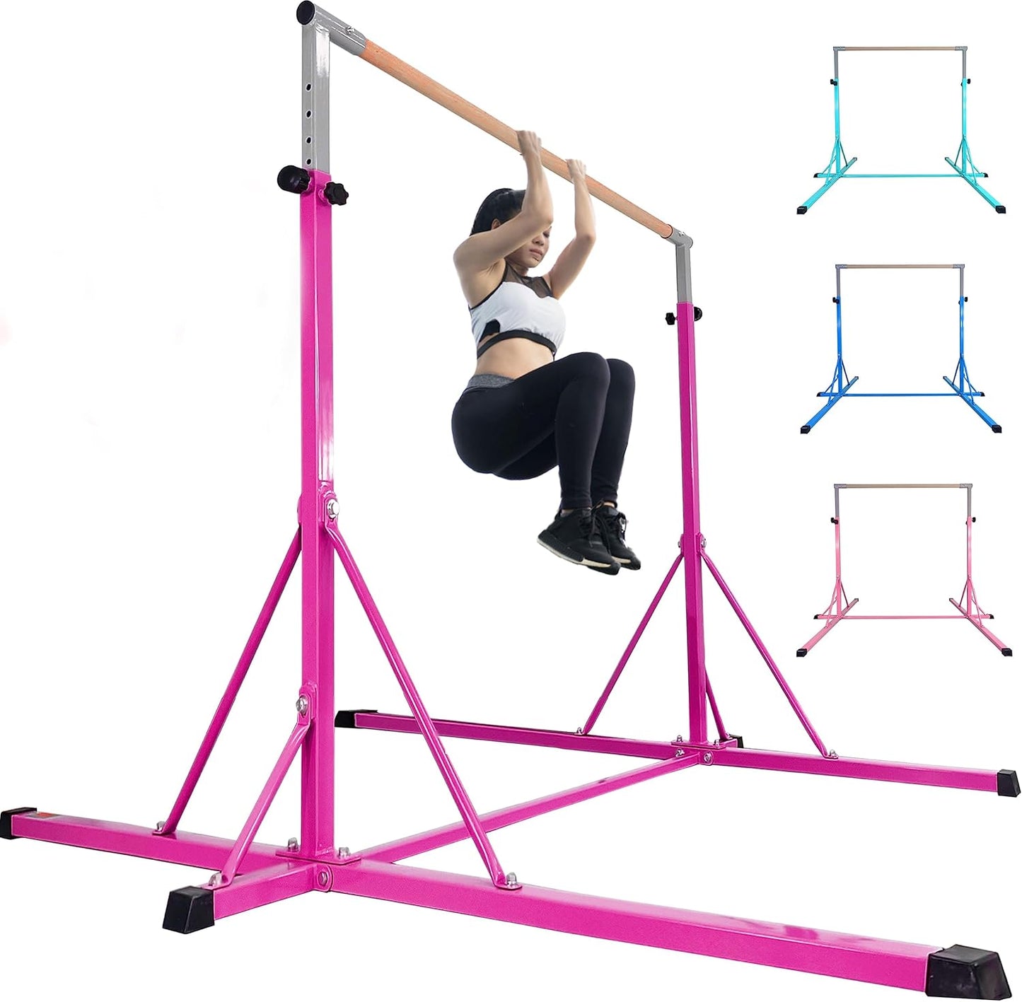 Adjustable Gymnastics Bar for Kids, 5FT/6FT, 500 LBS Limit