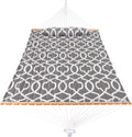 12FT Quilted Fabric Double Hammock with Pillow - Roomy Comfort
