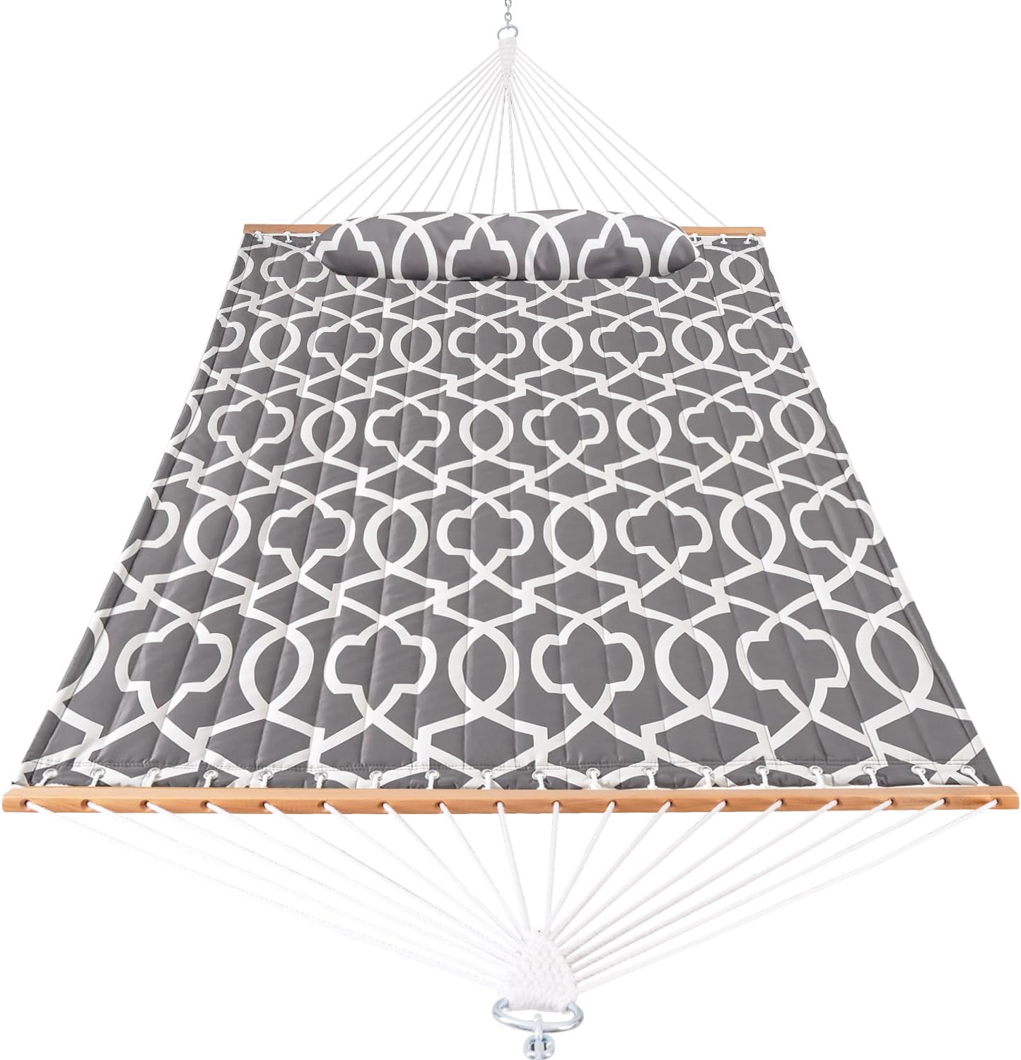 Lazy Daze Hammocks 12FT Quilted Fabric Double Hammock with Pillow