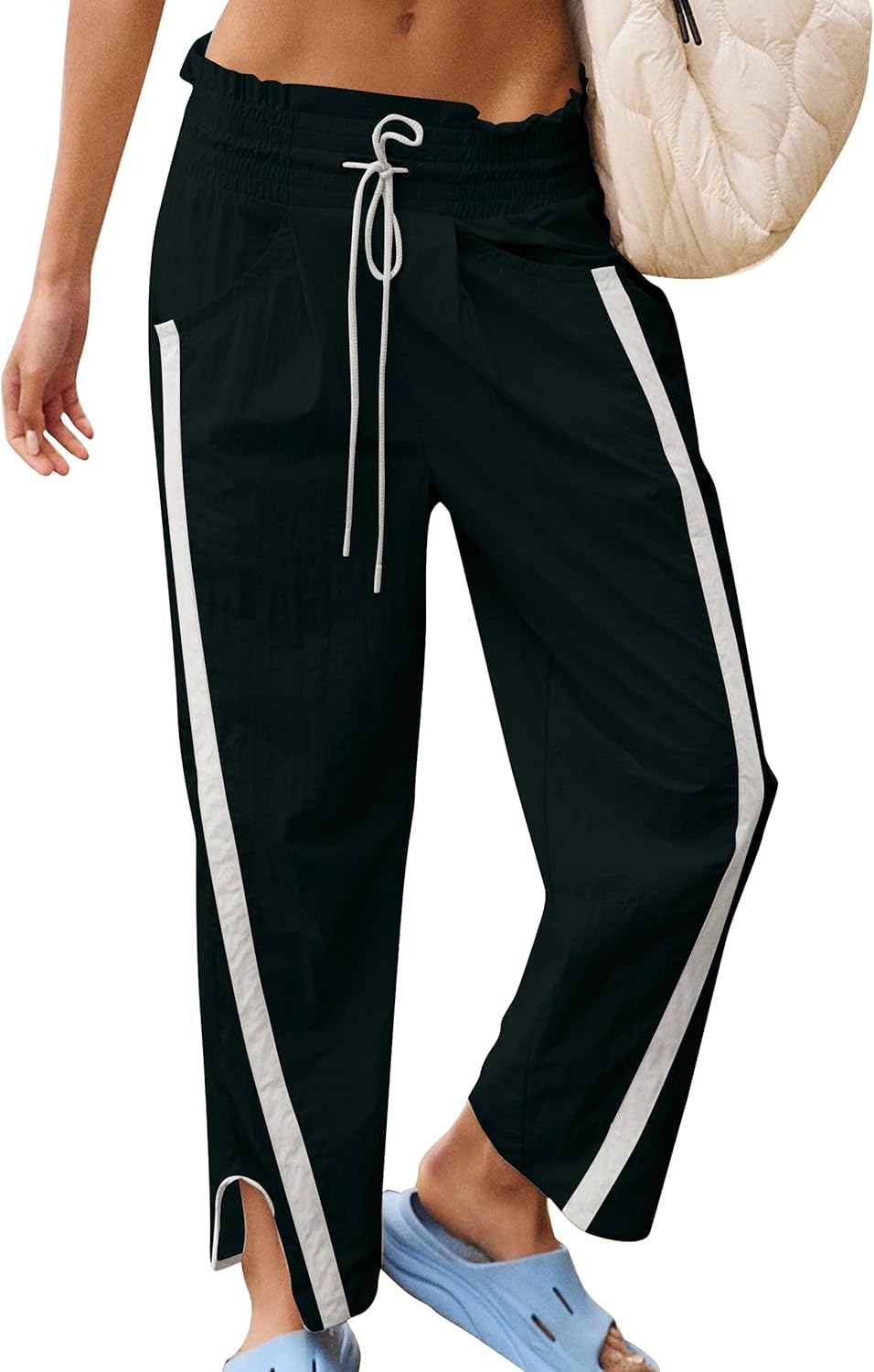 Track Pants Women Casual Drawstring Lightweight Baggy Pants