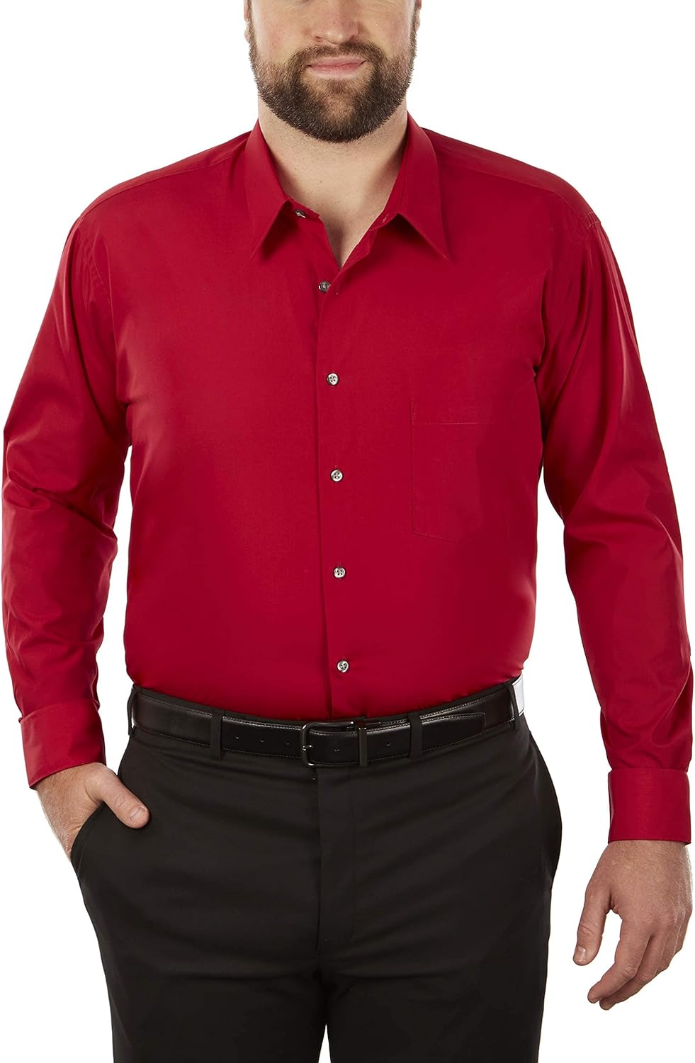 Van Heusen Men's BIG FIT Dress Shirts Poplin for Comfort