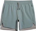 Mens 2 in 1 Workout Shorts with Compression Liner - 5ft Gym Running