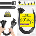 Large Zip Ties Heavy Duty 20 in Plastic Ties 150 Pack - Thick Strong