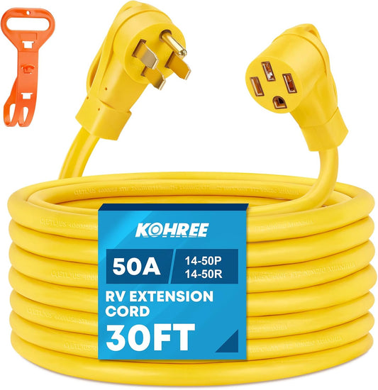 Kohree 50Amp RV/EV Extension Cord 30FT for Heavy Duty Use