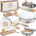 Baby Musical Instruments Montessori Set - Neutral Wooden Percussion