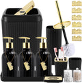 17PCS Black Bathroom Accessories Set - Modern 17-Piece Bath