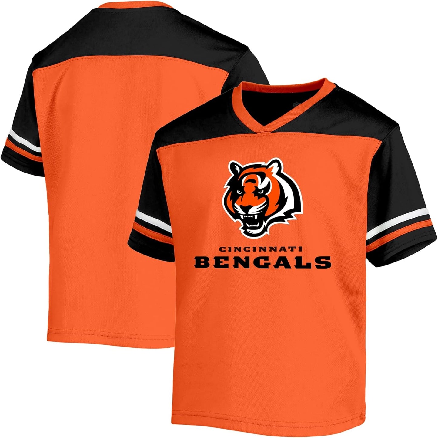 NFL Toddler V-Neck Performance Jersey T-Shirt for Bengals Fans