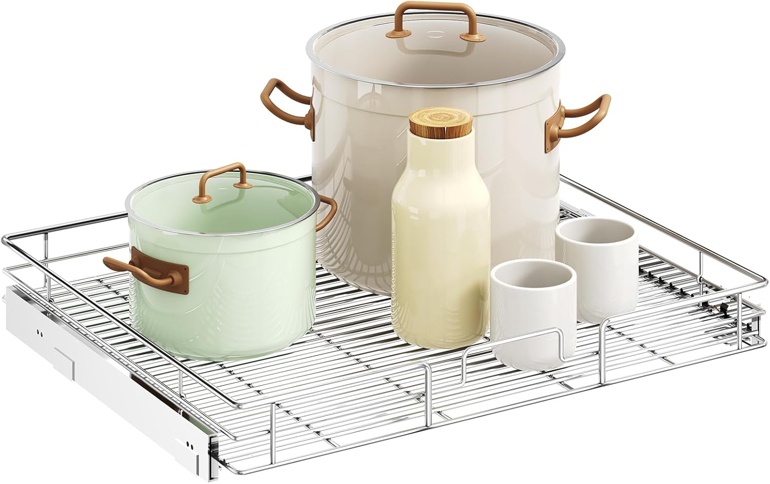 LOVMOR Pull Out Cabinet Organizer for Easy Kitchen Storage