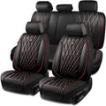 Nappa Leather Car Seat Covers Full Set - Waterproof, Airbag Compatible