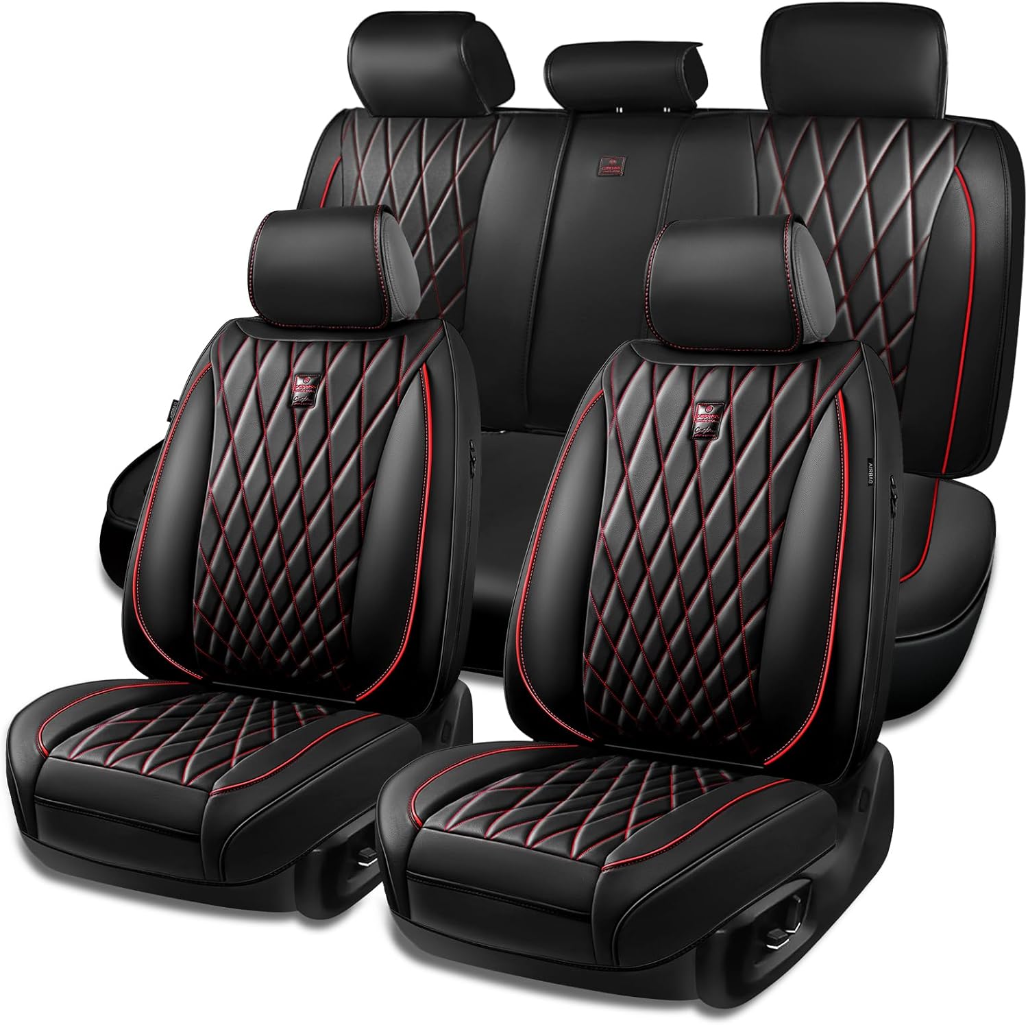 Luxury Nappa Leather Car Seat Covers Full Set for SUVs and Trucks