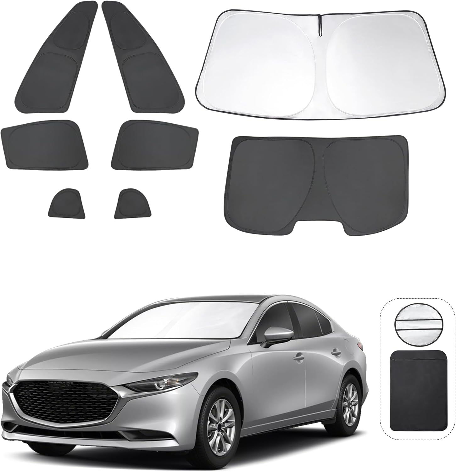Custom Fit Windshield Sun Shade for 2019-2025 Mazda 3 Vehicles