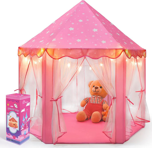 Sparkling Princess Castle Tent with Star Lights