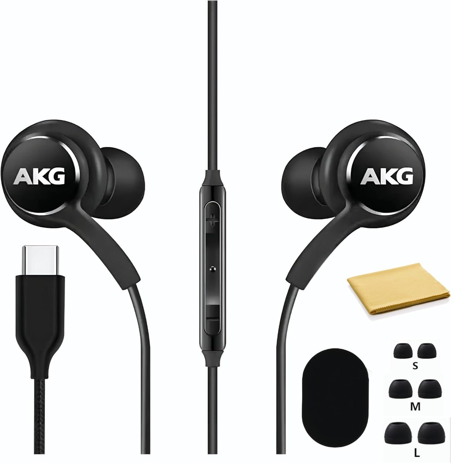 SAMSUNG AKG Stereo Earbuds for Galaxy - Mic & Volume Control - Black