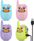 QNIGLO Kids Walkie Talkies 4 Pack - Rechargeable Long-Range Set