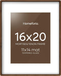 Homeforia 16x20 Picture Frame in Brown Wood for Art Display