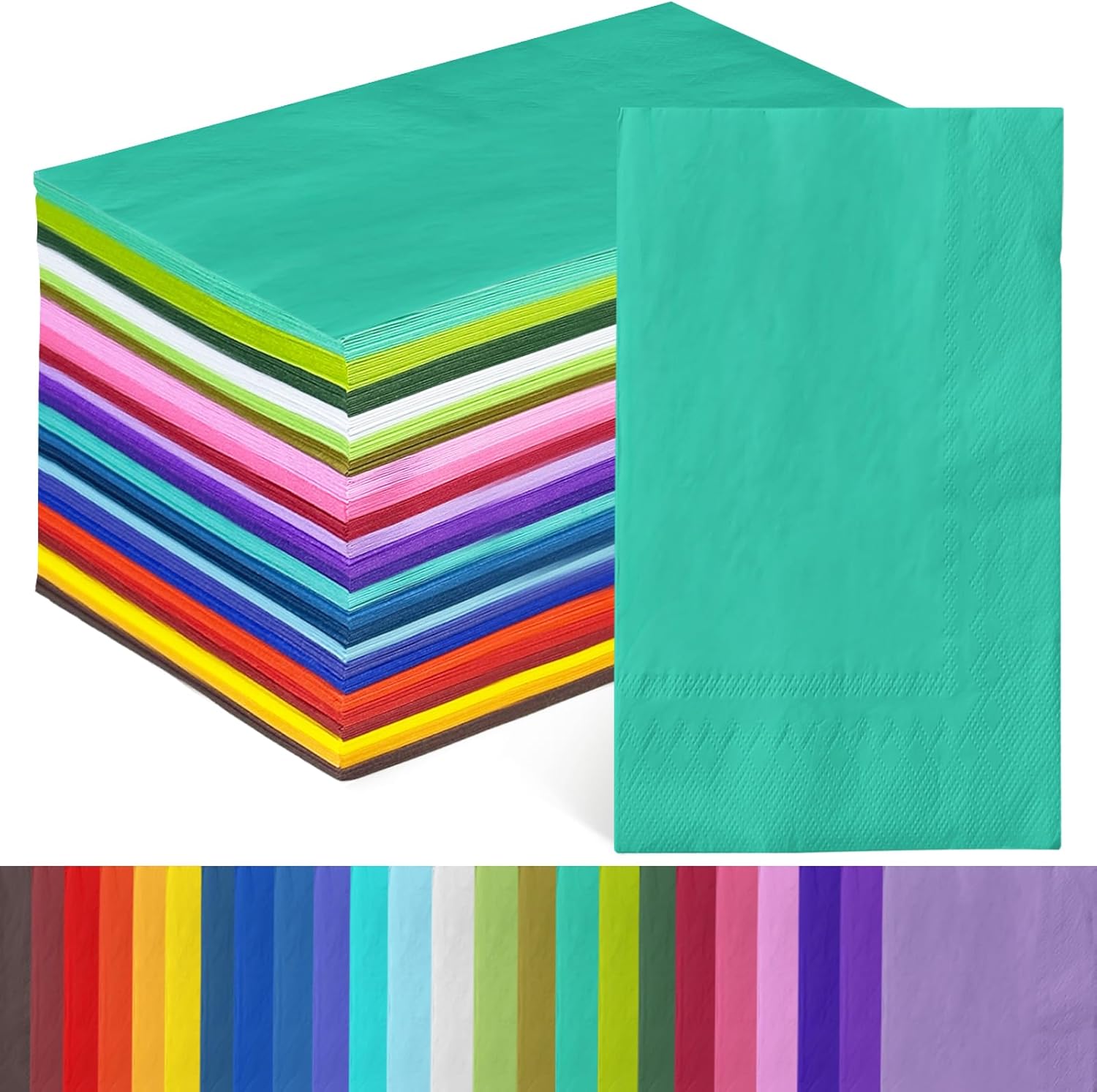 qiqee 24 Colors Paper Napkins - Elegant Disposable Hand Towels for Parties