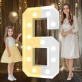 Pooqla 4 FT Light Up Marquee Number 6 for Birthday Parties