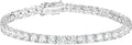 Sterling Silver 8in Round Cut Cubic Zirconia Tennis Bracelet - Elegant