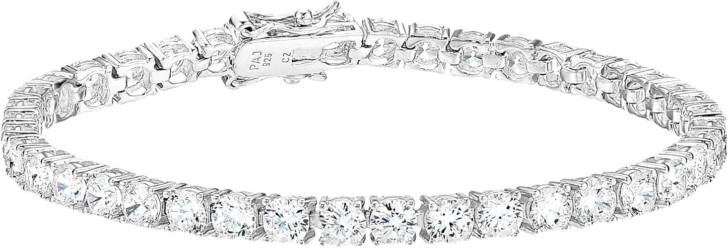 Classic Tennis Bracelet with Round Cut Cubic Zirconia Stones