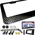 Carbon Fiber License Plate Frame - Slim Stainless Steel Holder