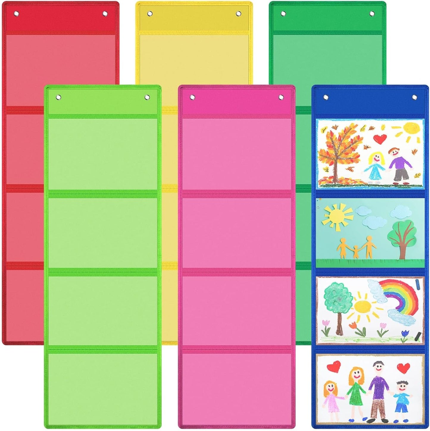 6 Pcs Storage Pocket Chart for Classroom Organization and More
