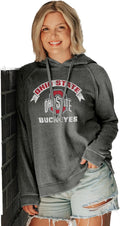 Blue 84 Women's Ohio State Burnout Hooded Sweatshirt - Vintage Fan