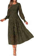 Wedding Guest Dresses Floral Maxi Long Sleeve Dress - Fall 2025