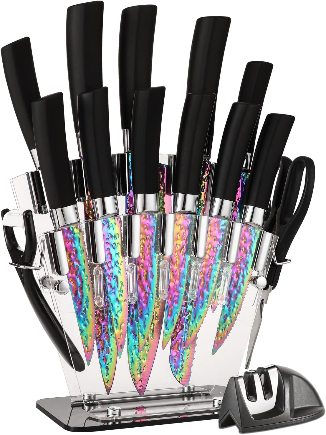 Rainbow Titanium Knife Set for Home & Pro Use - 15 Pieces